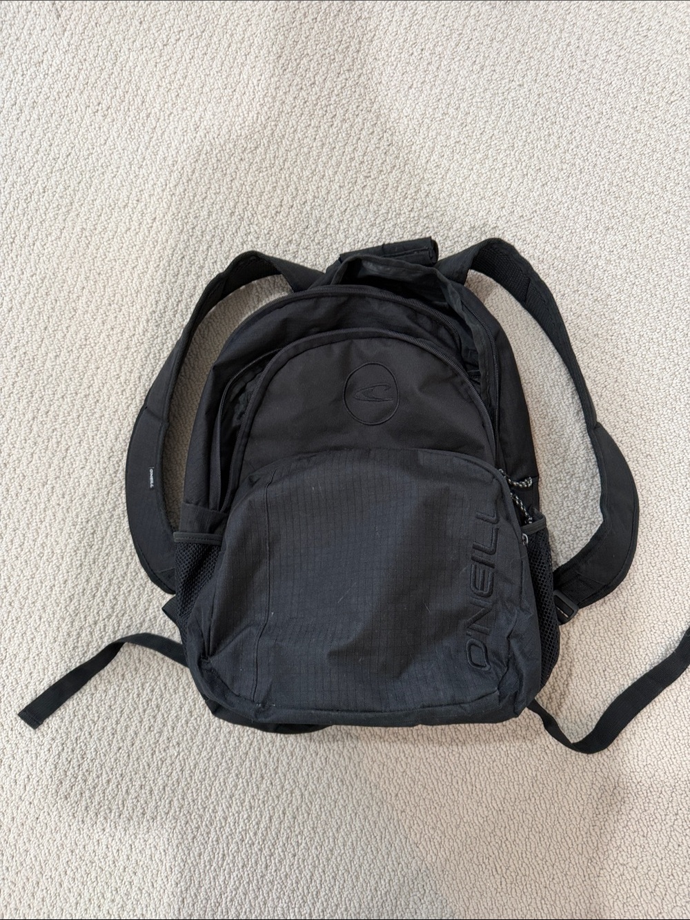 O'Neill Black Everyday Backpack with Front Zip Pocket